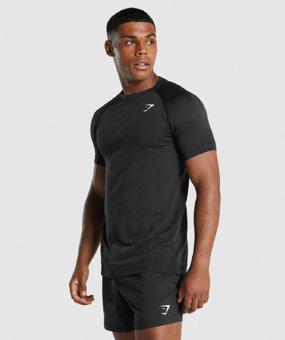 T Shirts Gymshark Vital Light Seamless Hombre Negras | CO 3320NWY